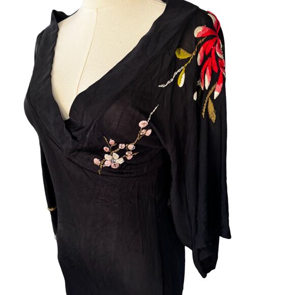 Jean Paul Gaultier Vintage‎ Floral Hummingbird Kimono Sleeve Mesh Mini Dress - Picture 4 of 15